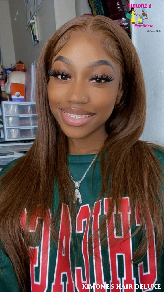 Itallian Yaki Lace Front Wigs 13X4 Transparent 10A Kinky Straight Human Hair Wig Virgin Brazilian