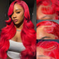 Bold Red Body Wave Lace Front Wig | Statement Hair, Undetectable HD Lace | Kimone's Hair Deluxe Dropshipman