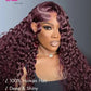 Bold Color | Black Cherry Water Wave Wig | 13x4 HD Transparent Lace | Pre-Cut, Pre-Bleached, Glueless | 150% Density Kimone's Hair Deluxe