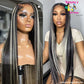 Highlight Lace Front Wigs Human Hair 180% Platinum Blonde Bodywave/straight 5X5 Wig 180 Density Pre