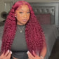 Bold Color | 99J Burgundy Deep Wave Wig | 13x6 HD Transparent Lace | Pre-Plucked | 200% Density | 18"-36"