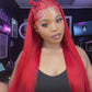 Bold Color | Christmas Red Straight Wig | 13x6 HD Lace Front | Pre-Plucked | 180% Density | 16"-32"