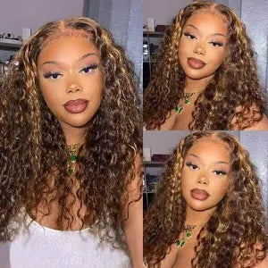 P4/27 Highlight Water Wave Wig | 13x6 HD Lace Front | Brazilian Human Hair | Kimone's Hair Deluxe