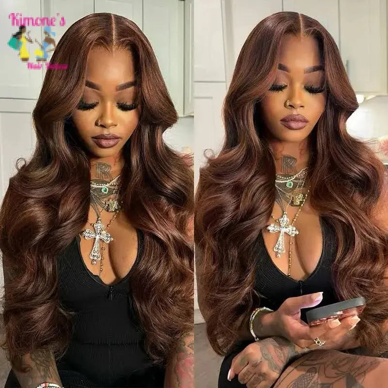 Brown Body Wave Lace Wig | 4x4, 13x4 & 13x6 HD Lace | 150%-200% Density | 8–40 Inch | Kimone's Hair Deluxe Kimone's Hair Deluxe