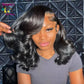 Woman with styled hair against a geometric patterned wall