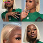 Sleek & Silky 613 Blonde Straight Wig | 13x4 Transparent Lace | Bone Straight Glam Kimone's Hair Deluxe