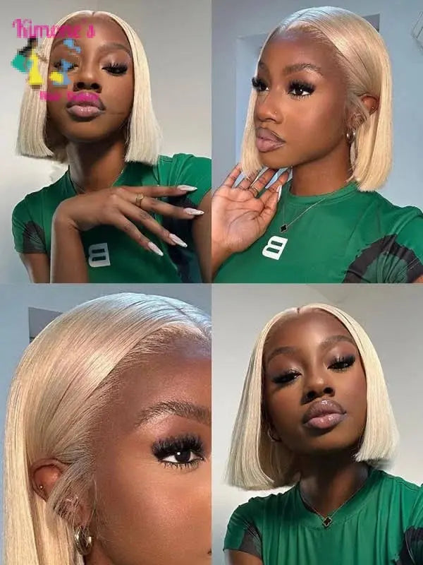 Sleek & Silky 613 Blonde Straight Wig | 13x4 Transparent Lace | Bone Straight Glam Kimone's Hair Deluxe