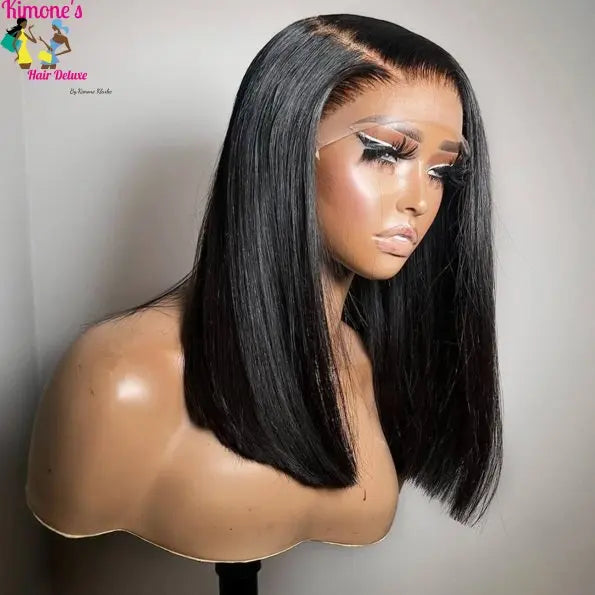 Sleek & Silky Straight Bob Wig | 13x4 HD Lace | Glueless | Brazilian Remy Kimone's Hair Deluxe