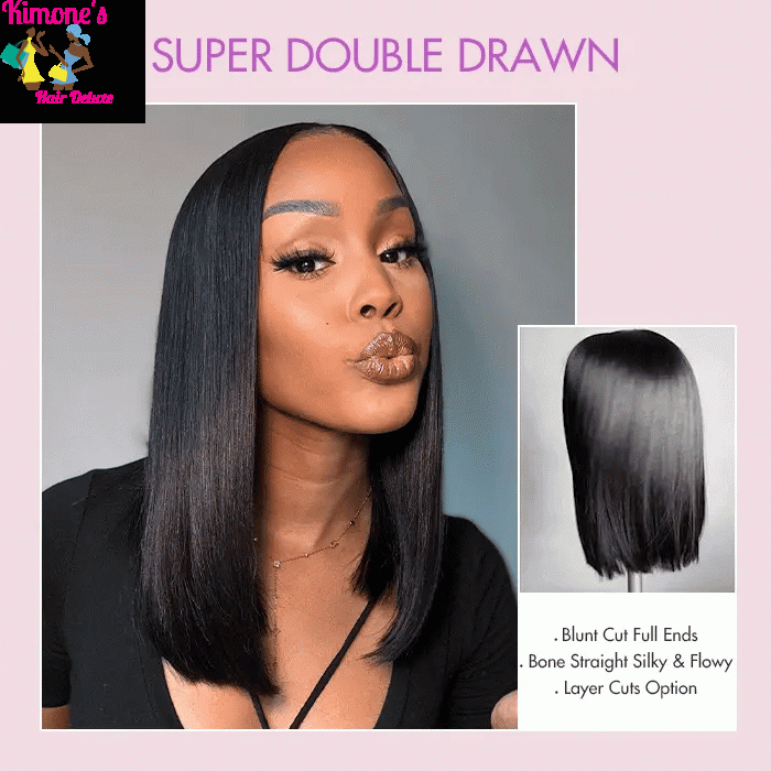 Sleek & Silky Straight Bob Wig | 13x4 HD Lace | Glueless | Brazilian Remy Kimone's Hair Deluxe